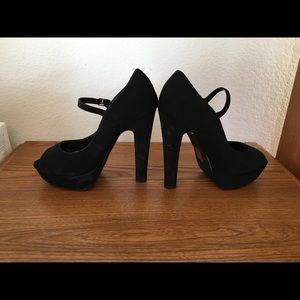 Black Peep Toe Heels